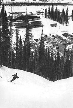 Author skiing Busy Gulley